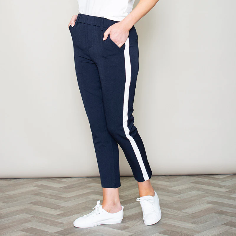 Nikki Navy Stripe Trousers - Image 5