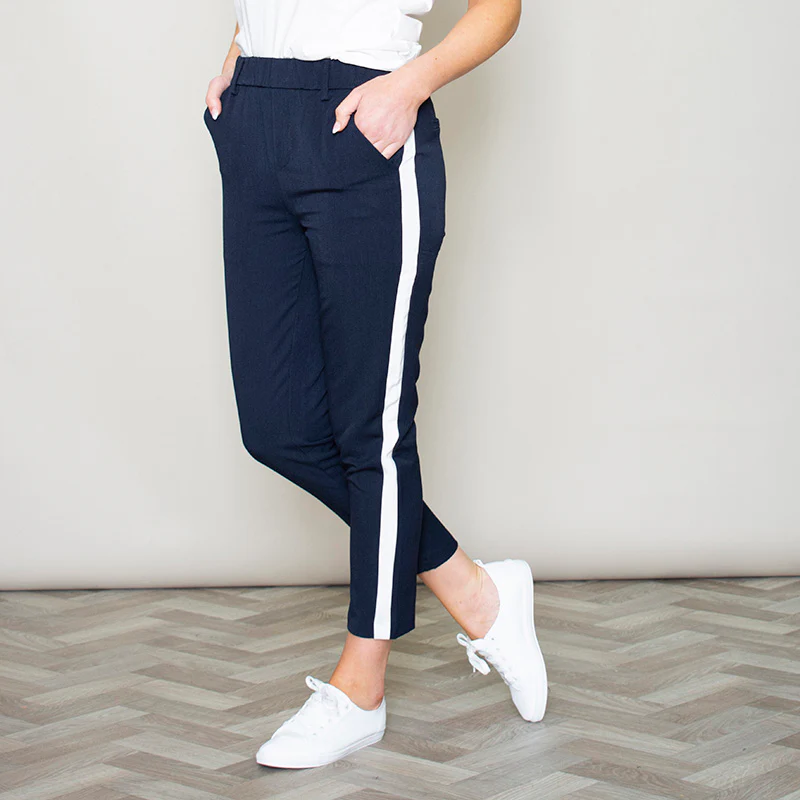 Nikki Navy Stripe Trousers - Image 6