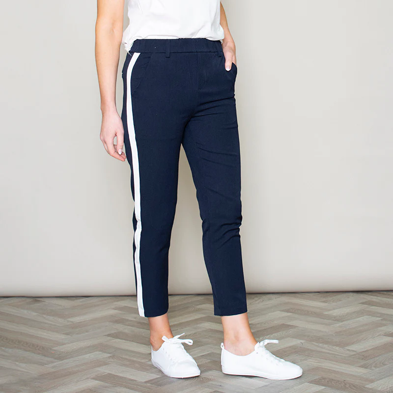 Nikki Navy Stripe Trousers - Image 7