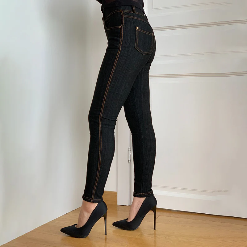 Pia Fleece Jeans (Black) - Image 2