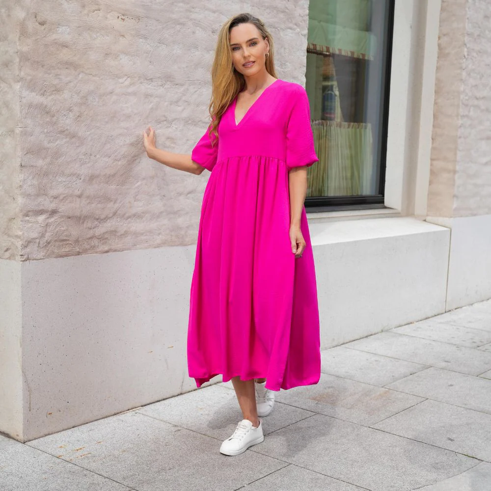 Pamela Dress (Fuchsia) - Image 4