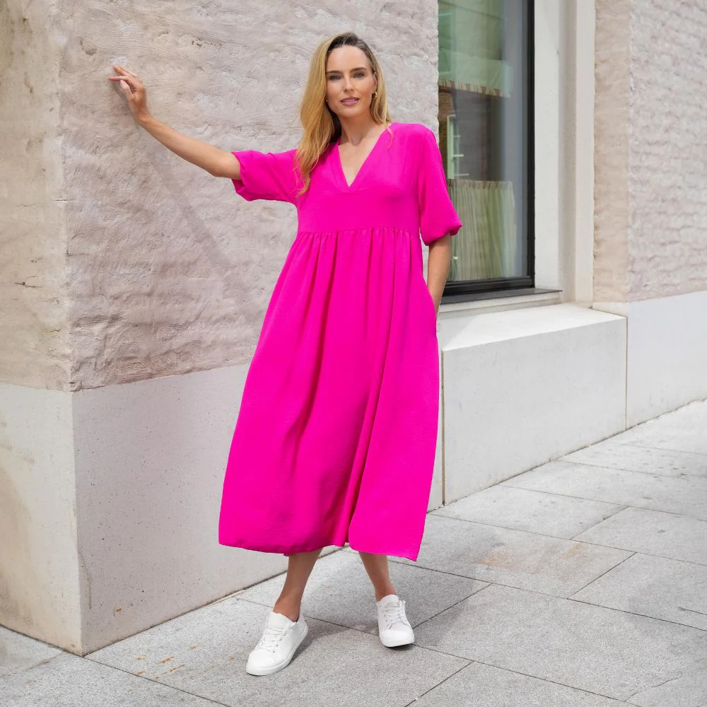Pamela Dress (Fuchsia) - Image 5