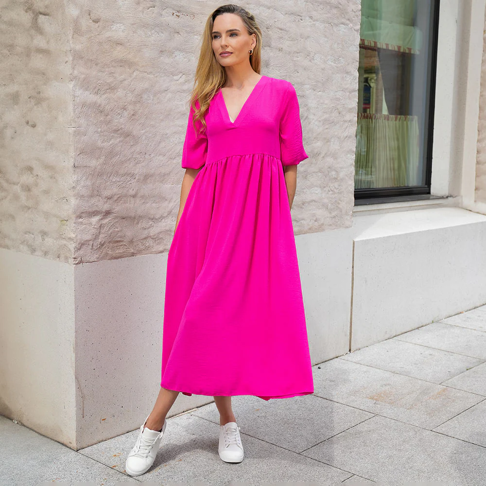 Pamela Dress (Fuchsia) - Image 7