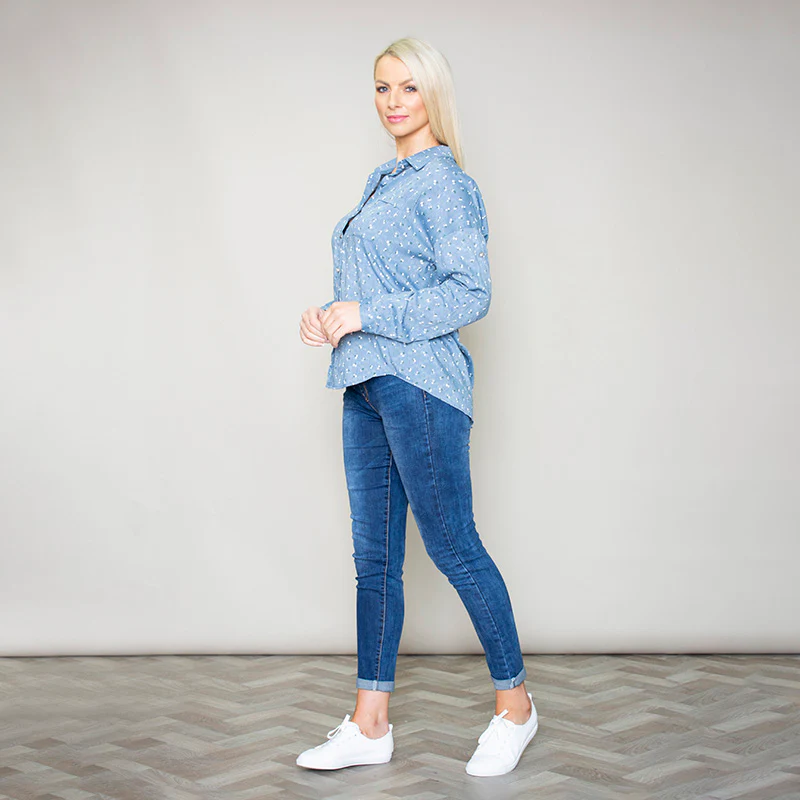Penny Floral Shirt (Blue) - Image 2