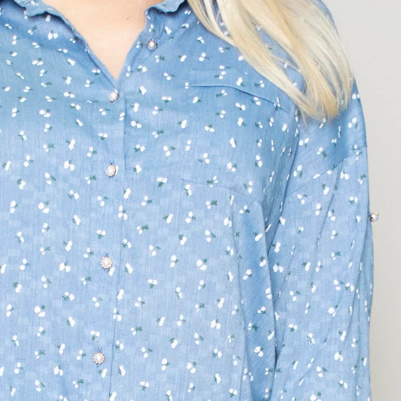 Penny Floral Shirt (Blue) - Image 6