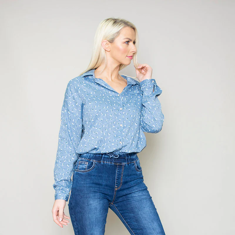 Penny Floral Shirt (Blue) - Image 8