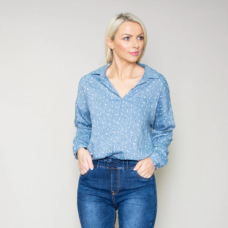 Penny Floral Shirt (Blue) - Image 9