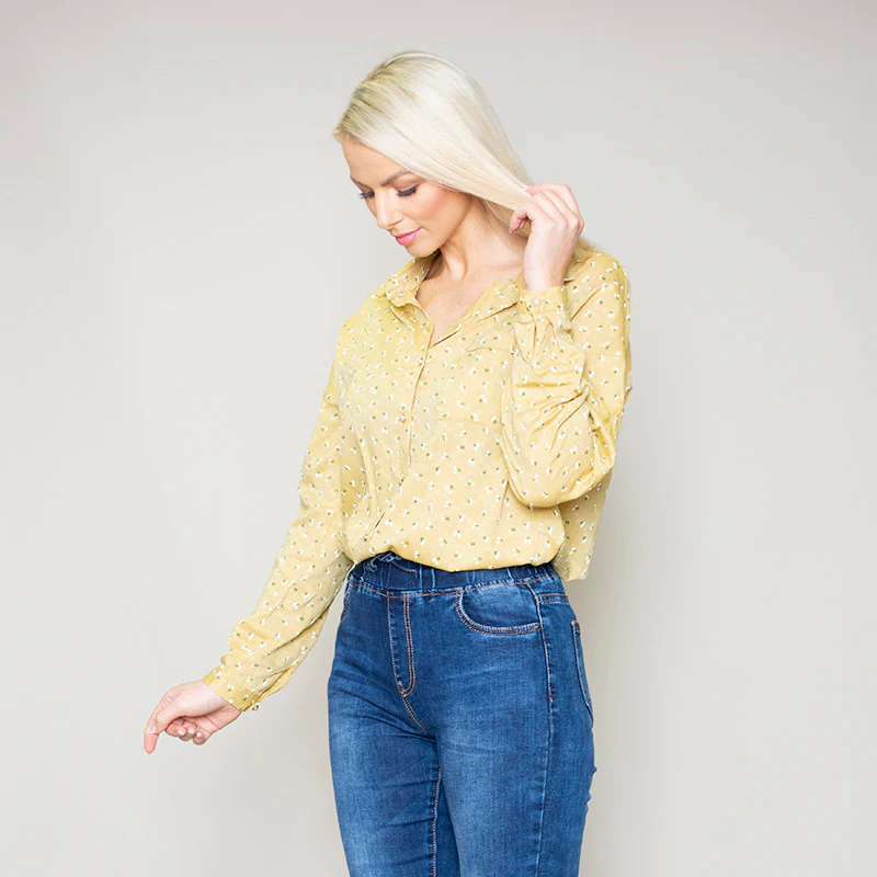 Penny Floral Shirt (Lemon) - Image 3