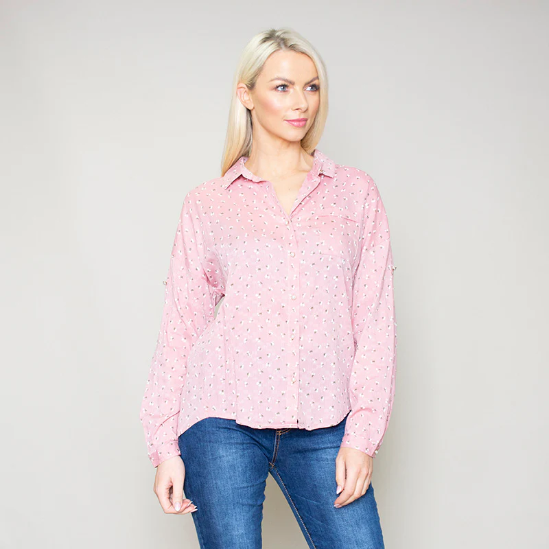 Penny Floral Shirt (Pink) - Image 8
