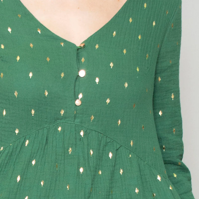 Pia Peplum Top (Green) - Image 7