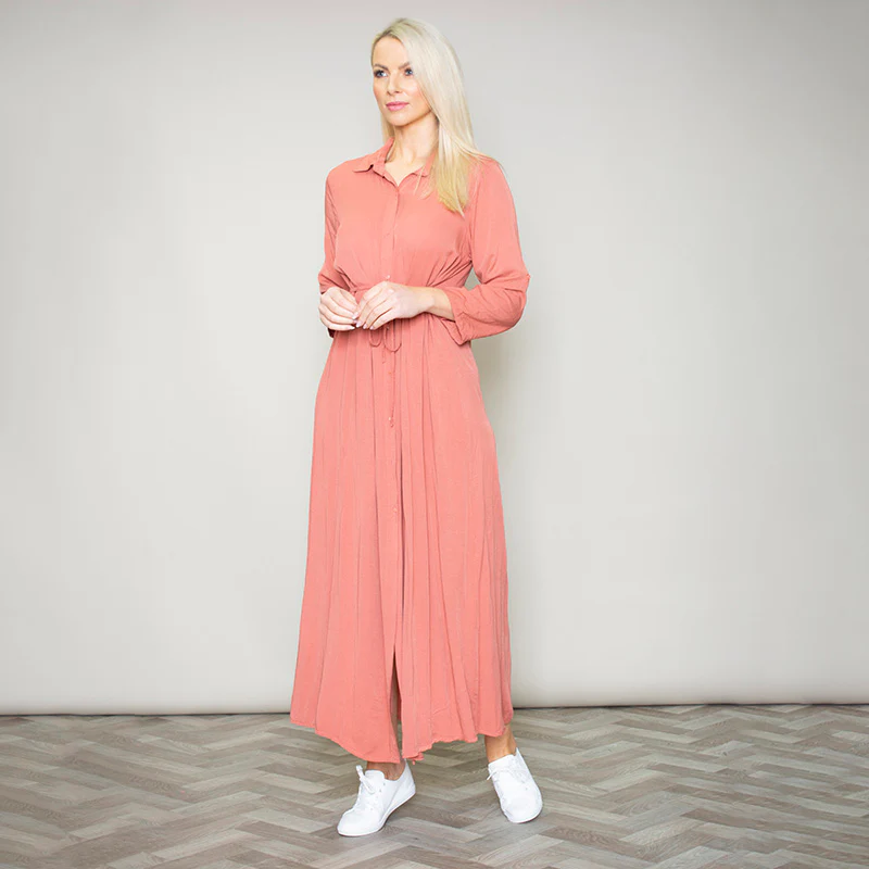 Pillo Peach Maxi Shirt Dress - Image 6