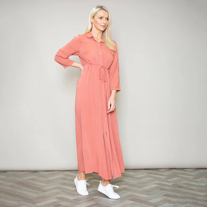 Pillo Peach Maxi Shirt Dress - Image 8