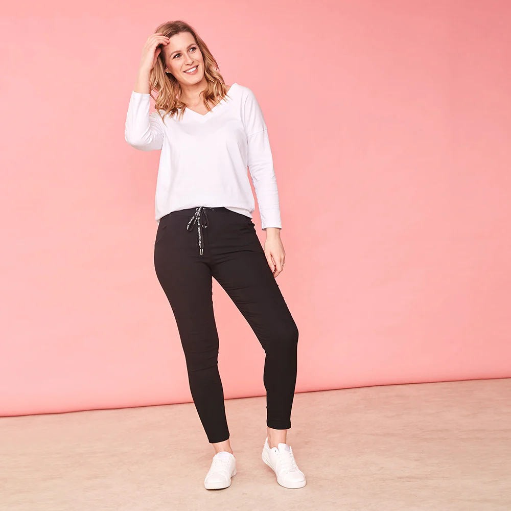 Riona Stretch Trouser (Black) - Image 2
