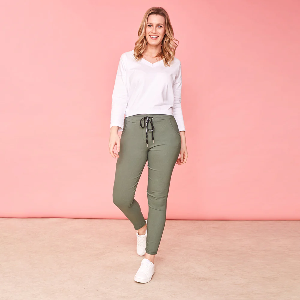 Rhiona Stretch Trousers (Khaki)