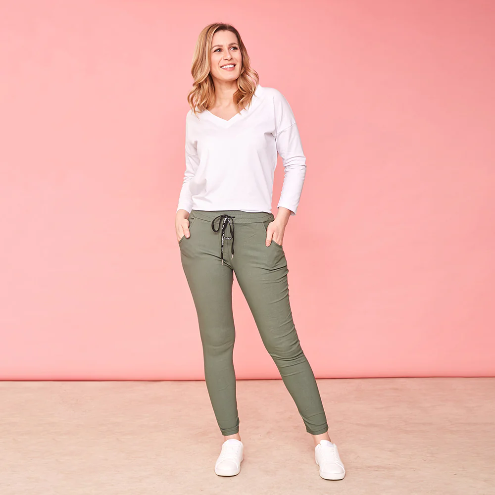 Rhiona Stretch Trousers (Khaki) - Image 5