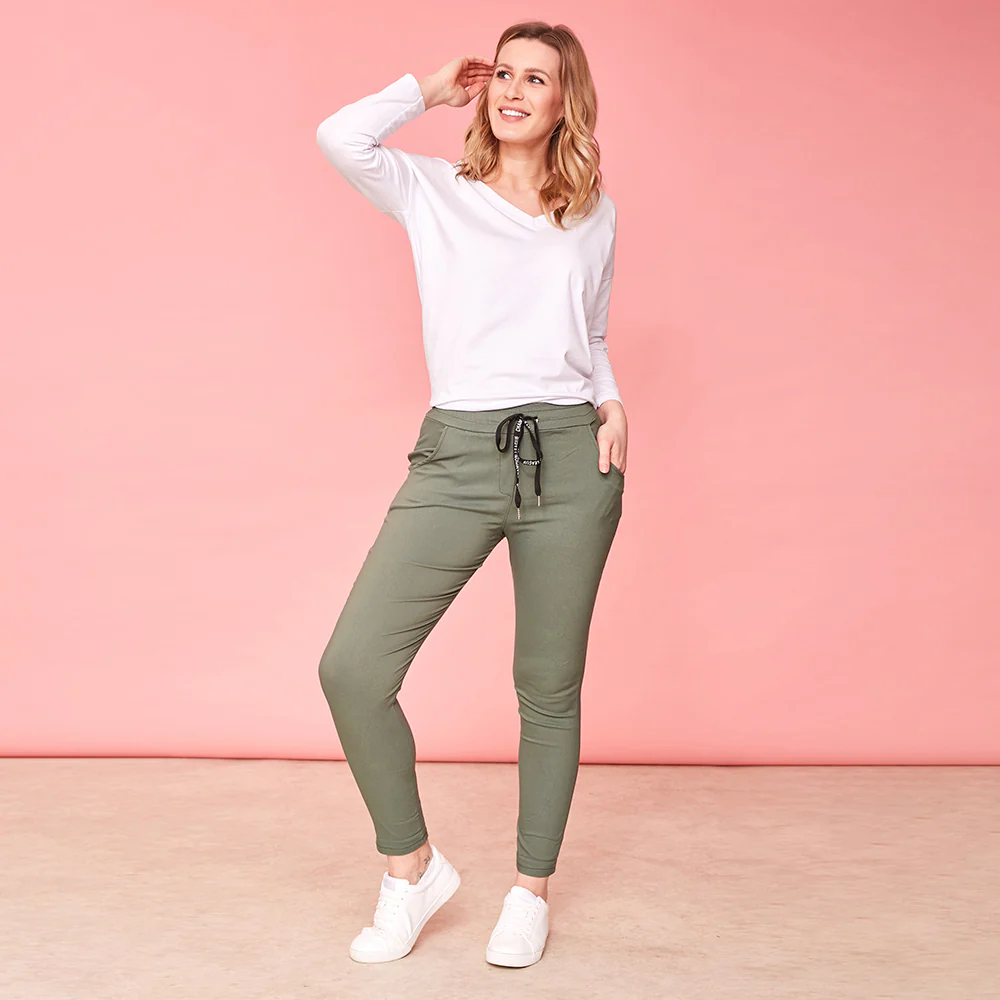 Rhiona Stretch Trousers (Khaki) - Image 6