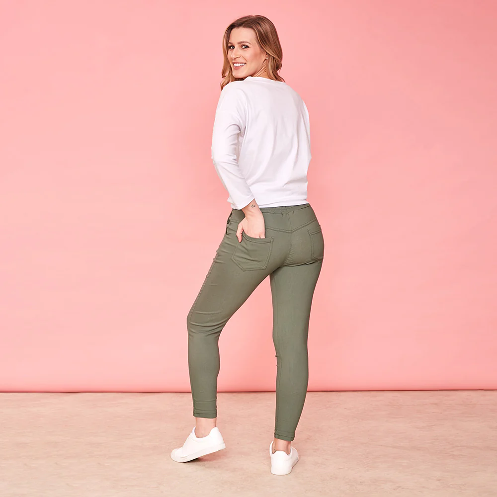 Rhiona Stretch Trousers (Khaki) - Image 9
