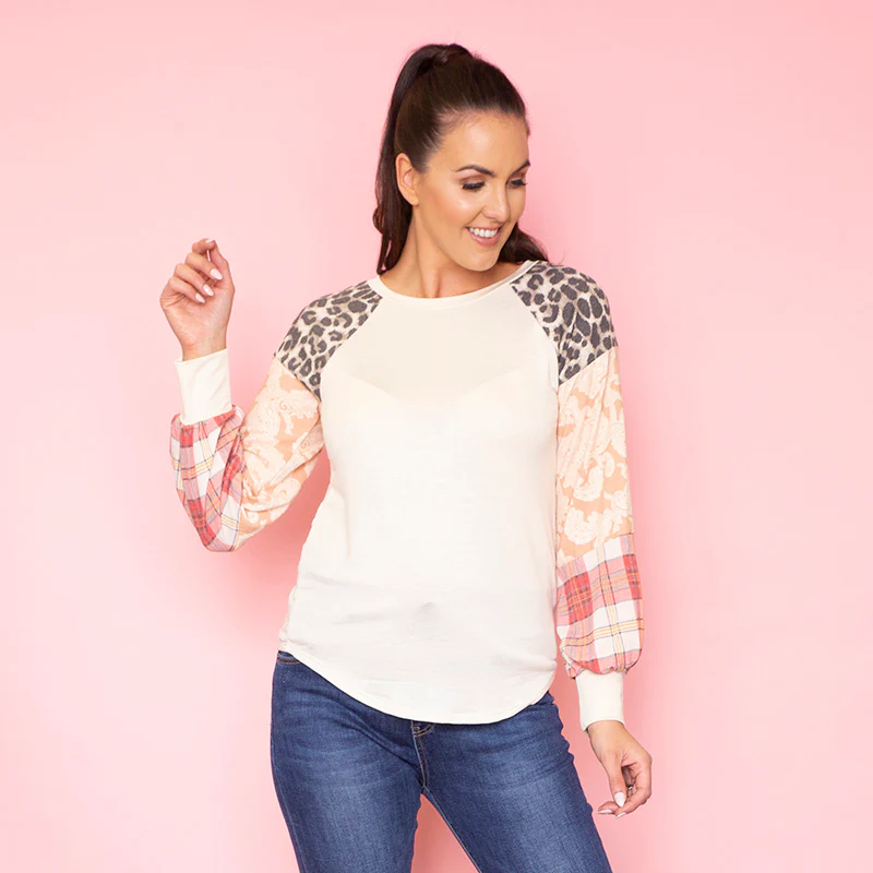 Rossa Raglan Sleeve Top (Peach) - Image 7