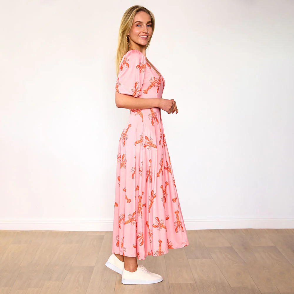 Regina Dress (Pink Lobster) - Image 3