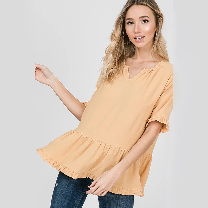 Rhiona Ruffle Blouse Lemon - Image 2
