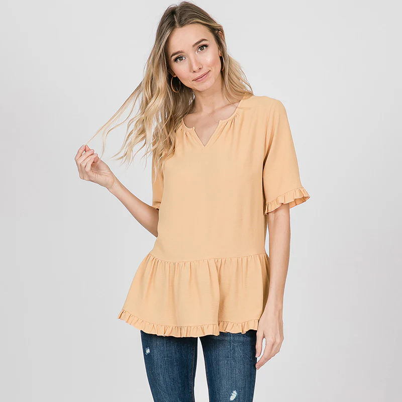 Rhiona Ruffle Blouse Lemon - Image 3