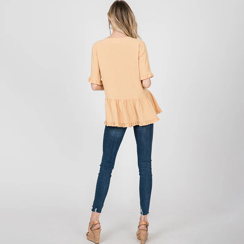 Rhiona Ruffle Blouse Lemon - Image 4