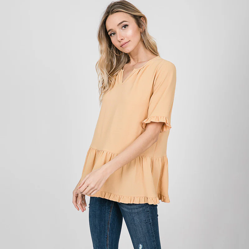 Rhiona Ruffle Blouse Lemon - Image 6