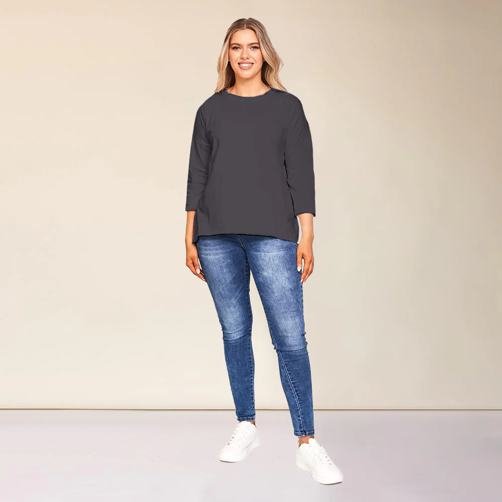 Riley Crew Neck Top (Black) - Image 3