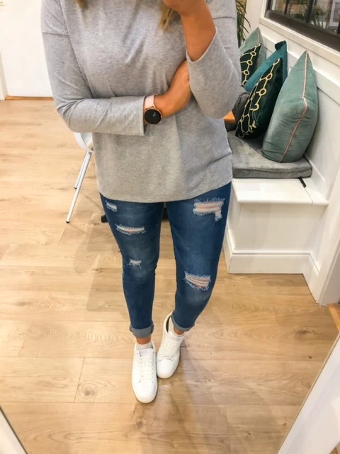 Riley Crew Neck Top (Marled Grey) - Image 11