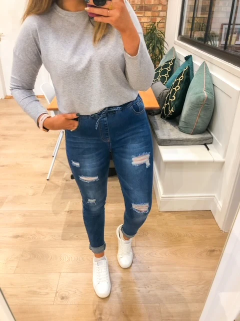 Riley Crew Neck Top (Marled Grey) - Image 12