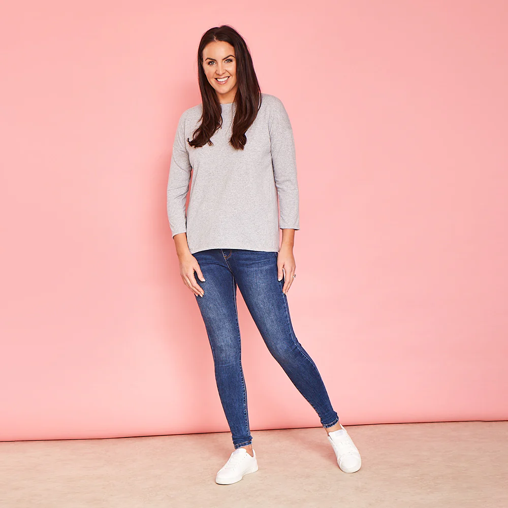 Riley Crew Neck Top (Marled Grey) - Image 7