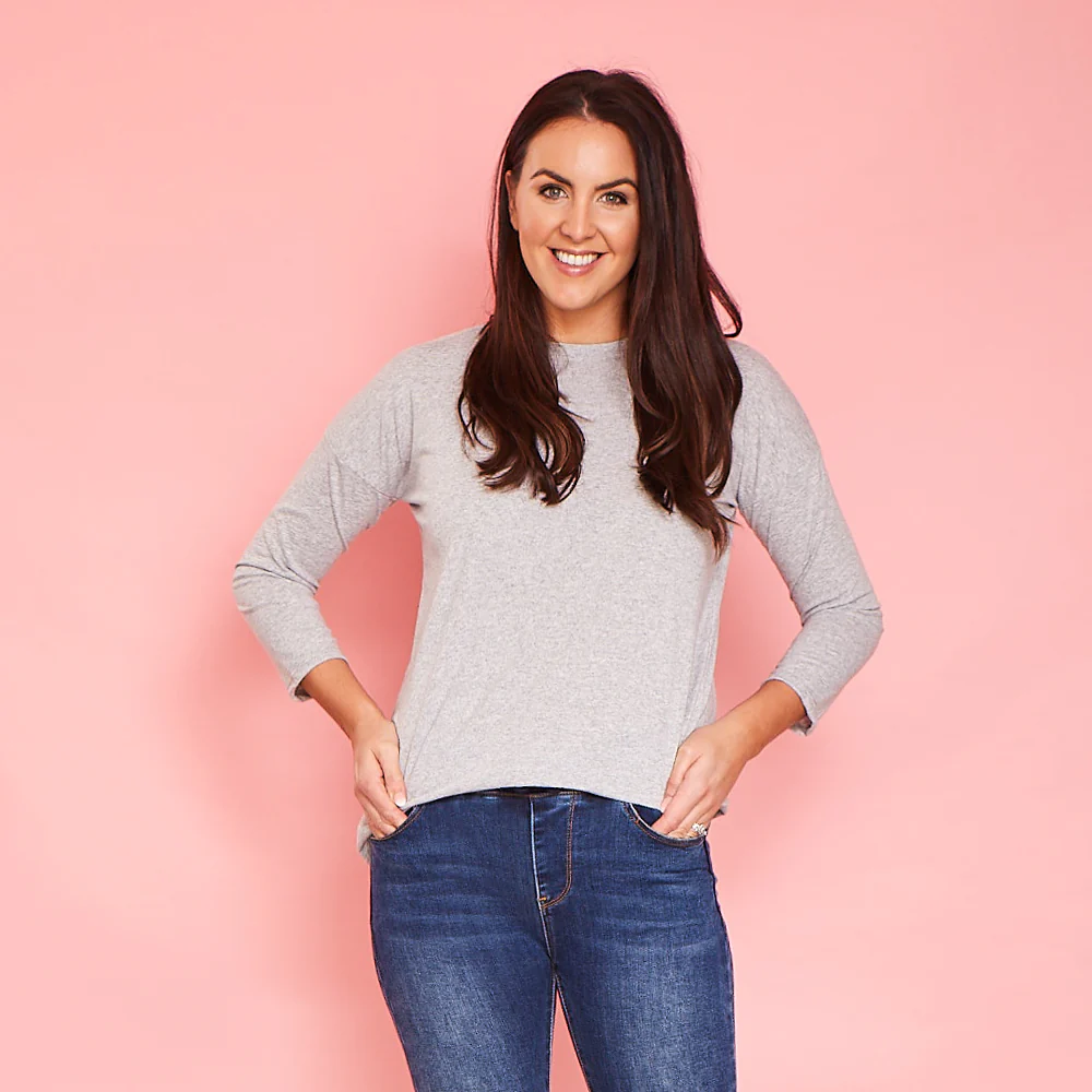 Riley Crew Neck Top (Marled Grey) - Image 8