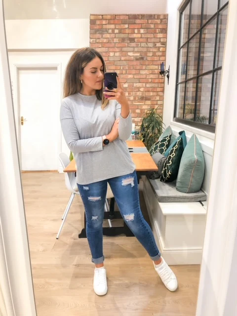Riley Crew Neck Top (Marled Grey) - Image 9