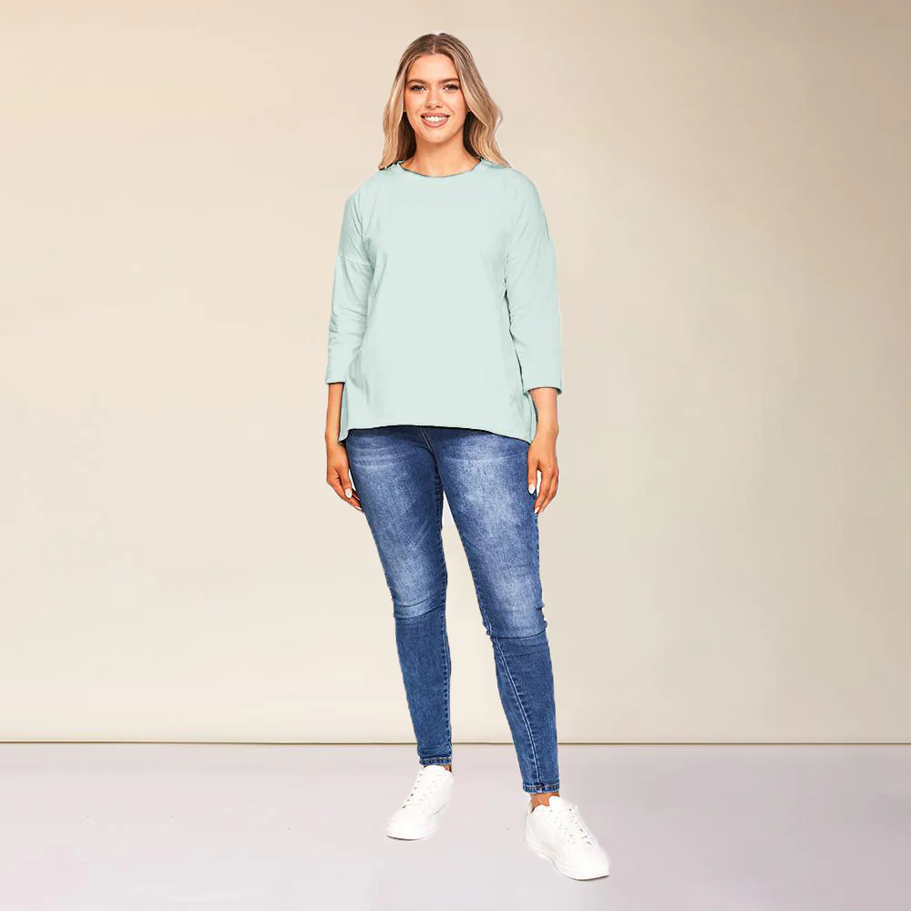 Riley Crew Neck Top (Mint) - Image 2
