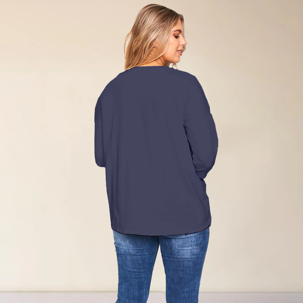 Riley Crew Neck Top (Navy) - Image 4