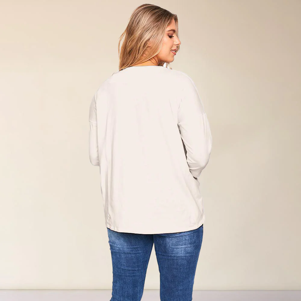 Riley Crew Neck Top (Stone) - Image 4
