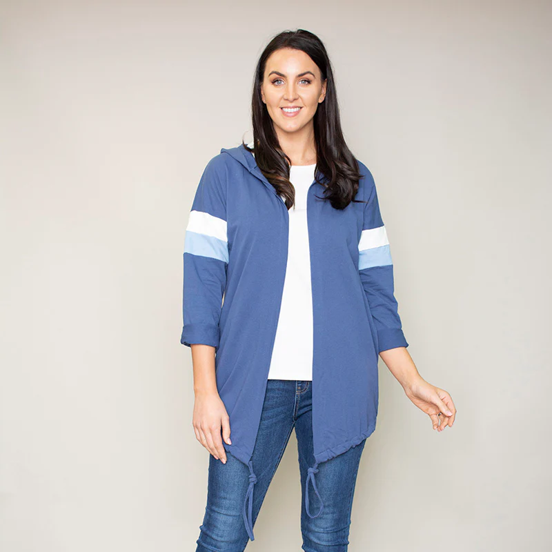 Rosie Stripe Hoody (Bluebell)
