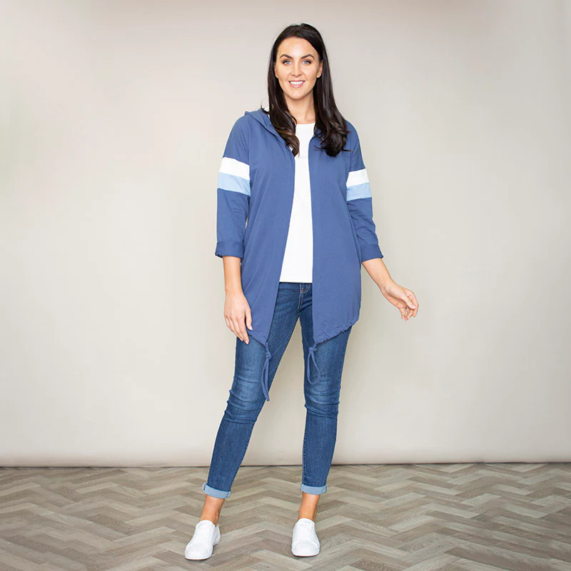 Rosie Stripe Hoody (Bluebell) - Image 2