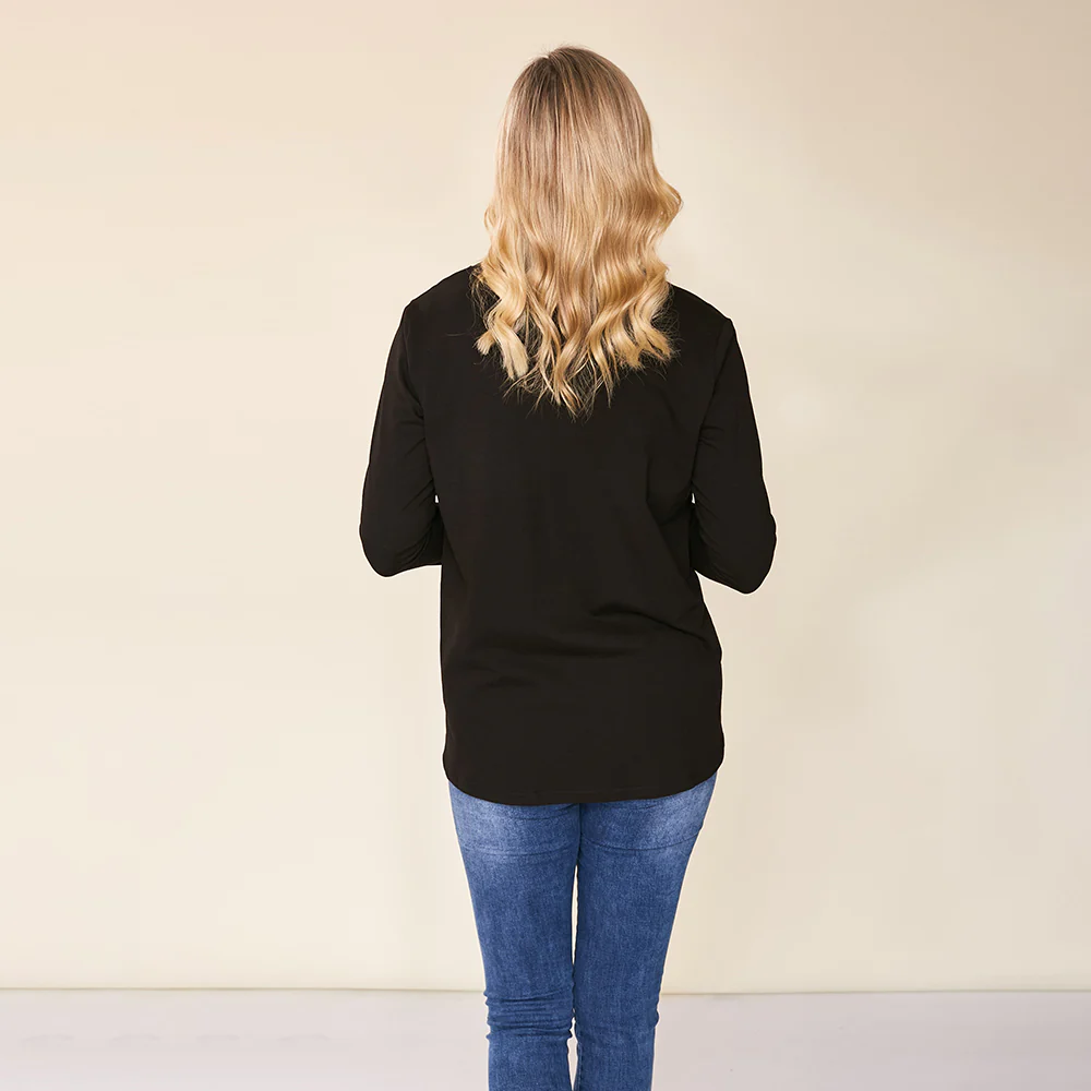 Riley V-Neck Top (Black) - Image 10