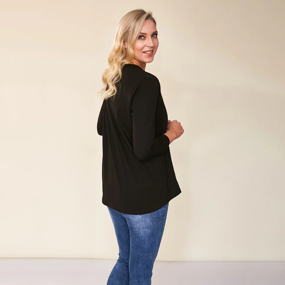 Riley V-Neck Top (Black) - Image 11