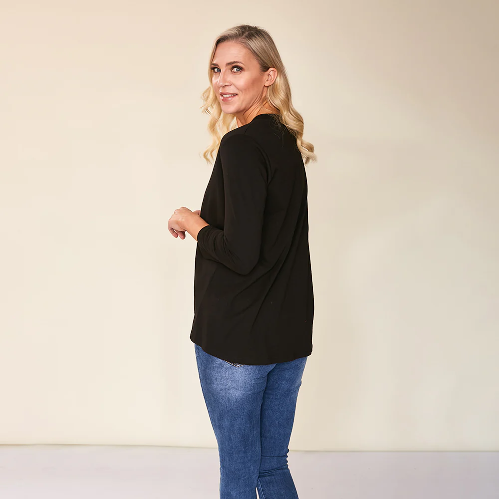 Riley V-Neck Top (Black) - Image 12