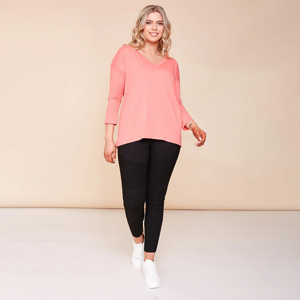 Riley V Neck Top (Coral) - Image 5