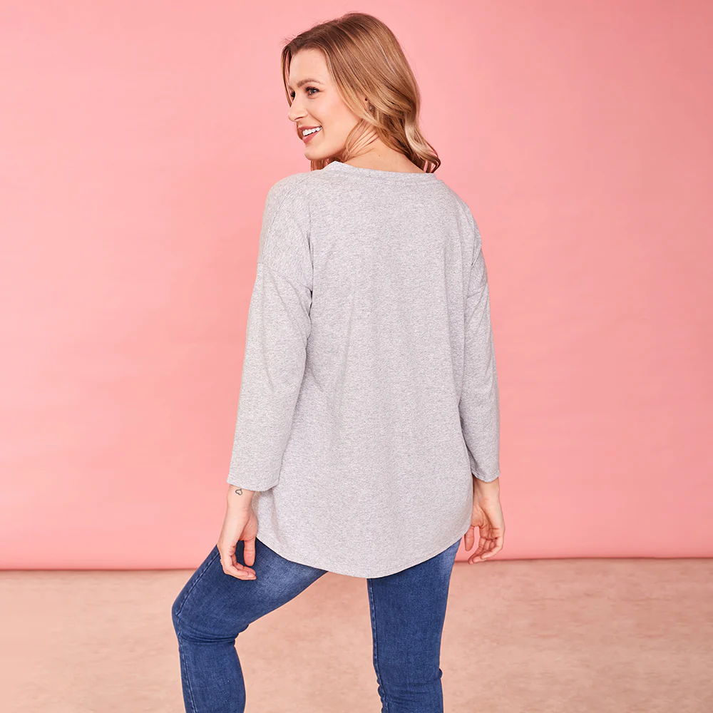 Riley V Neck Top (Dove) - Image 6