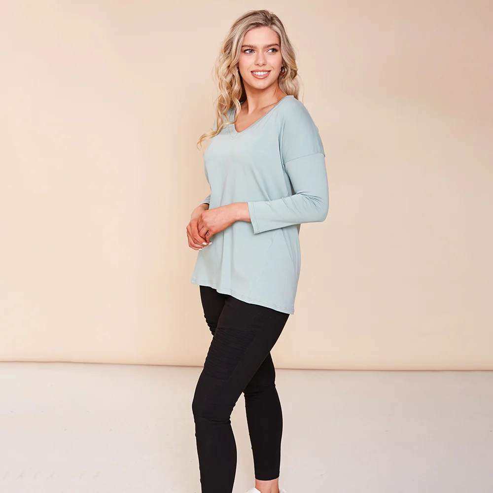 Riley V Neck Top (Mint) - Image 3