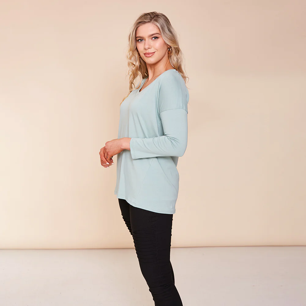 Riley V Neck Top (Mint) - Image 8