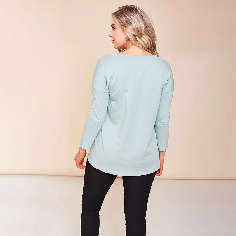 Riley V Neck Top (Mint) - Image 9