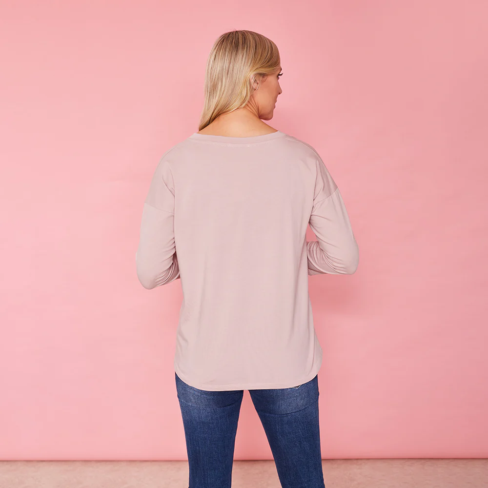Riley V Neck Top (Rose) - Image 4