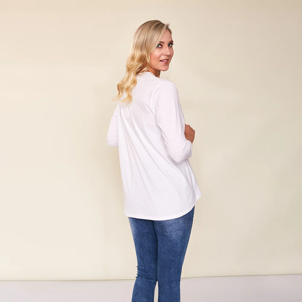Riley V Neck Top (White) - Image 9