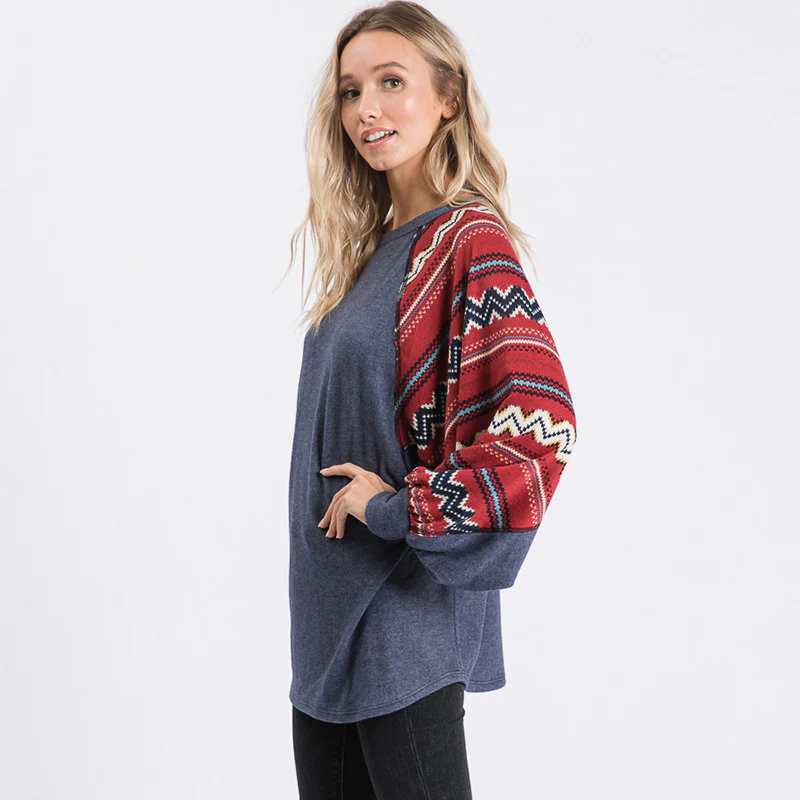 Rinna Aztec Jumper Navy - Image 6