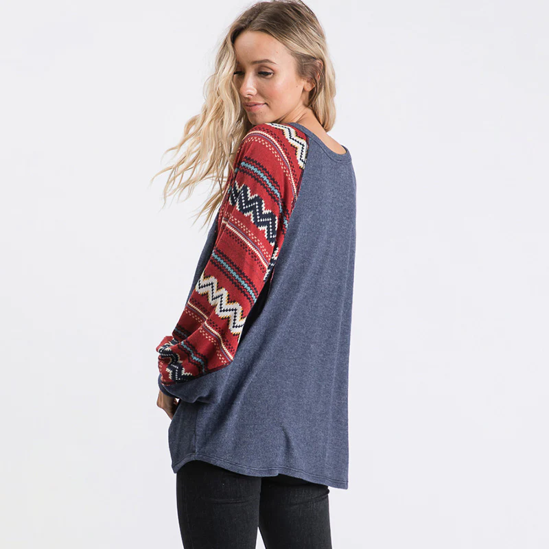 Rinna Aztec Jumper Navy - Image 9
